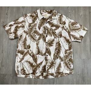 Panama Jack Short Sleeve Button Up Leaf Print Resort Style Shirt Men’s Size XL